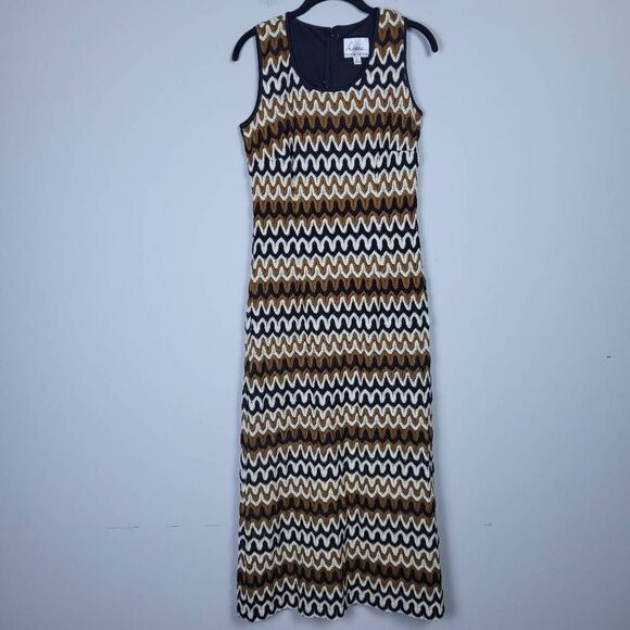 Linea Louis Dell'Olio Womens Crochet Knit Maxi Dress Size 6 Petite Sleeveless - Picture 1 of 7